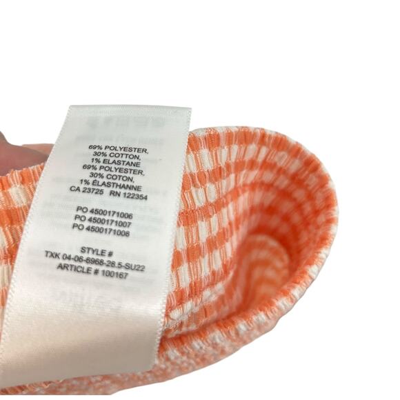 Aritzia Wilfred Verona Pant Seersucker Pull-On Gingham Orange Size XL - Picture 11 of 11